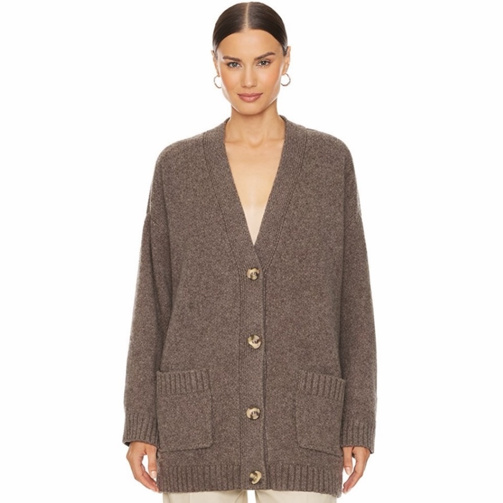Helsa Tania Oversized Wool Cashmere Cardigan NWT | Quiet Luxury Grandpa Sweater